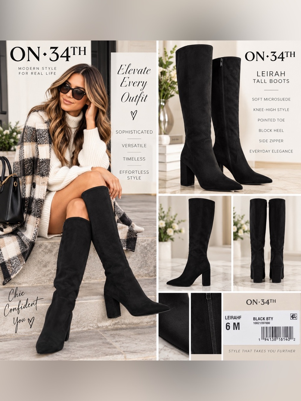 ON·34TH Leirah Tall Knee-High Boots in Black